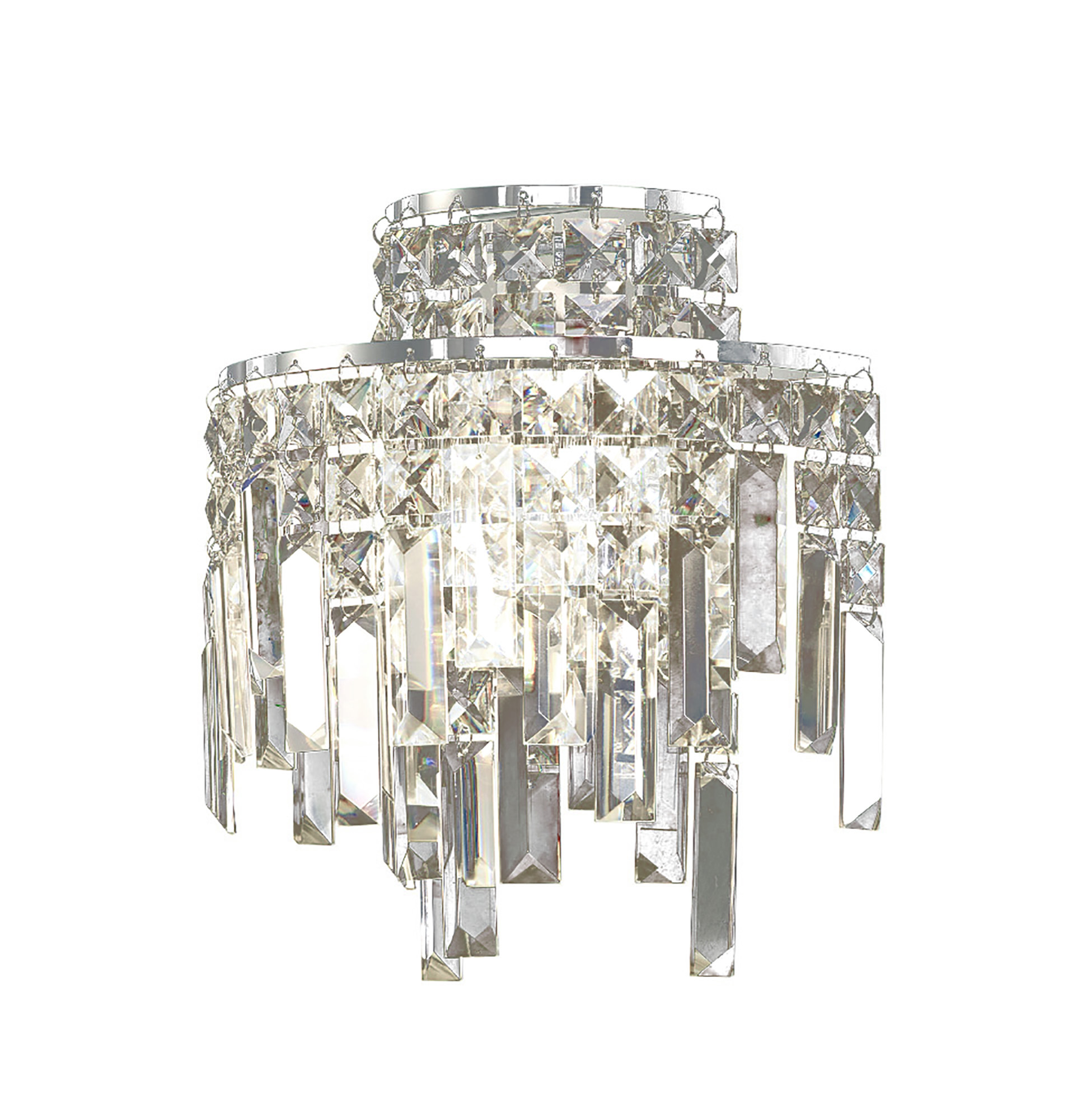 Maddison Polished Chrome Bathroom Lights Diyas Crystal Wall Lights